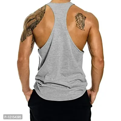 THE BLAZZE Men's Sleeveless T-Shirt Gym Tank Gym Tank Stringer Tank Tops Gym Vest Muscle Tee Gym Vest Vests Men Vest for Men T-Shirt for Men's (Large(38?-40""), C - Gym Grey)-thumb2