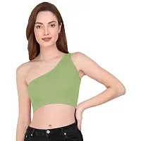 THE BLAZZE Women's Sleeveless Crop Tops Sexy Strappy Tees (XX-Large, Light Green)-thumb3