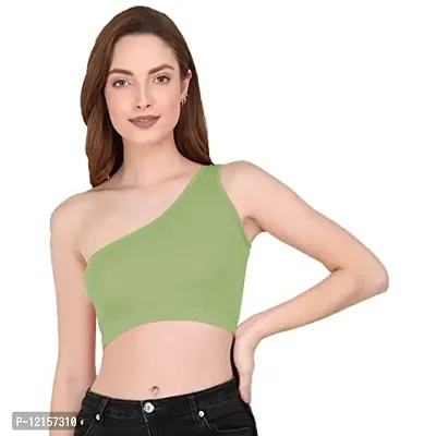 THE BLAZZE Women's Sleeveless Crop Tops Sexy Strappy Tees (XX-Large, Light Green)-thumb4