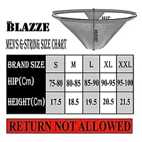 THE BLAZZE 0014 Men's G-String Thong Thongs Sexy Low Mid High Thongs Sexy Underwear Thongs for Men (Pack of 4) (M, Dark Assorted)-thumb3