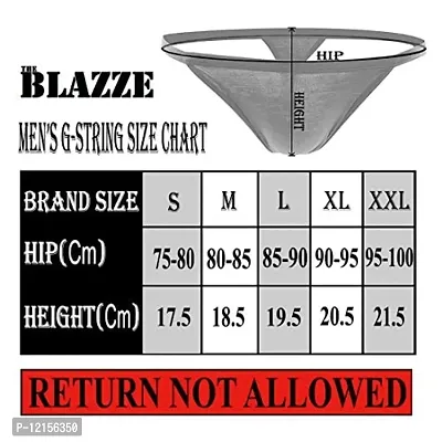 THE BLAZZE 0014 Men's G-String Thong Thongs Sexy Low Mid High Thongs Sexy Underwear Thongs for Men (Pack of 4) (M, Dark Assorted)-thumb4