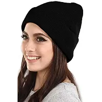 THE BLAZZE 2015 Unisex Winter Cap (Free Size, Black)-thumb2