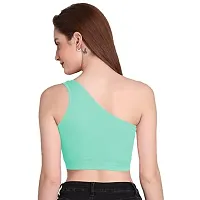 THE BLAZZE Women's Sleeveless Crop Tops Sexy Strappy Tees (XXL, Prussian Blue)-thumb1