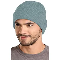 THE BLAZZE 2015 Winter Beanie Cap for Men and Women's (Free Size, Blue)-thumb2