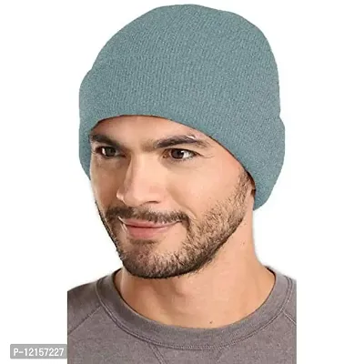 THE BLAZZE 2015 Winter Beanie Cap for Men and Women's (Free Size, Blue)-thumb3