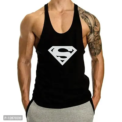 THE BLAZZE Men's S Logo Gym Stringer Tank Top Bodybuilding Athletic Workout Muscle Fitness Vest (Small(36”/90cm - Chest), Black)