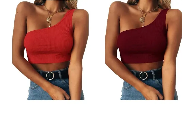 THE BLAZZE Women's Sleeveless Crop Tops Sexy Strappy Tees