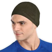 THE BLAZZE Skull Cap/Helmet Cap/Running Beanie - Ultimate Thermal Retention  Performance Moisture Wicking. Fits Under Helmets-Navy (1, Army Green+Royal Blue)-thumb3