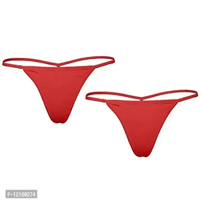 THE BLAZZE 1014 Women's Thong Low Rise Sexy Solid G-String Thong Bikini T-String Sexy Lingerie Panties Briefs (Pack of 2) (XL,Color_03)