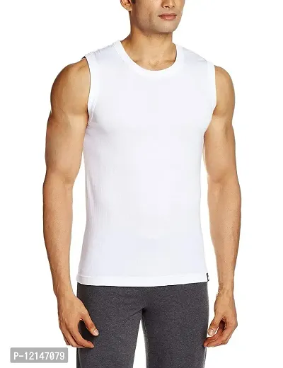 THE BLAZZE Men's Cotton Muscle Tee (XXL - 100cm - 44inch) White-thumb0