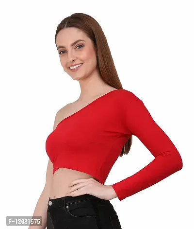 THE BLAZZE 1289 Women's Cotton Readymade Blouse (Large, Red)