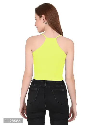 THE BLAZZE 1002 Women's Sleeveless Crop Tops Sexy Strappy Tees (X-Small(28""-30""), U - Light Yellow)-thumb0