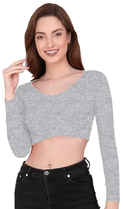 Buy THE BLAZZE 1128 Sexy Women's Crew Neck Full Sleeve Tank Crop