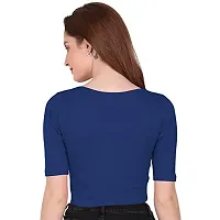 THE BLAZZE 1055 Women's Full Sleeve Crop Tops Sexy Strappy Tees (Small, Royal Blue)-thumb1