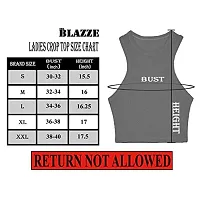 THE BLAZZE 1025 Women's Basic Sexy Solid Slim Fit Sleeveless Crop Top T-Shirt for Women (X-Large, Black)-thumb4
