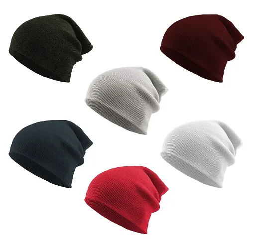 THE BLAZZE 2015 Winter Beanie Cap for Men and Women Pack Of 6