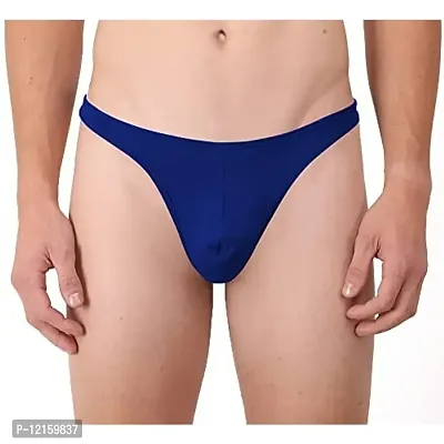 THE BLAZZE Men's Spandex Thongs (Pack of 1) (0010_1_P1_Color_02_Blue_XL)