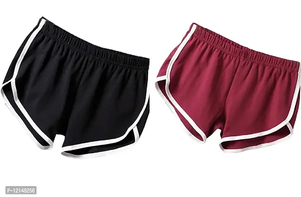 THE BLAZZE Women Sports Shorts Gym Workout Yoga Short Pack of 2