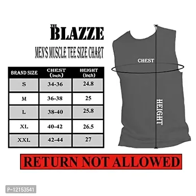 THE BLAZZE Mens Moisture Wicking Muscle Tank Top Shirt (Small, Navy)-thumb2