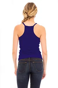 THE BLAZZE Women's Sleeveless Crop Tops Sexy Strappy Tees (XL, Royal Blue)-thumb2