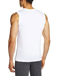 THE BLAZZE Men's Cotton Stretch Muscle Tee Pack of 2 (S - 36inch) White-thumb1