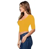 THE BLAZZE 1055 Crop Tops for Women (Medium, Yellow)-thumb3