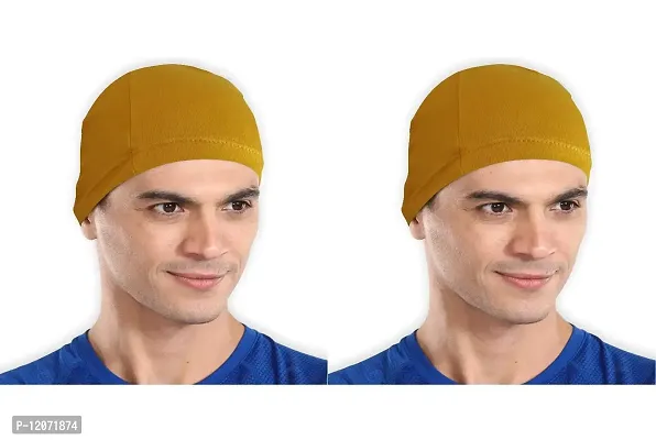 THE BLAZZE Cotton Helmet Cap (Mustard Yellow+Mustard Yellow)