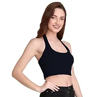 THE BLAZZE 1294 Women's Crop Top T-Shirt (Large, Navy)-thumb2