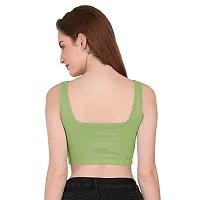 THE BLAZZE 1044 Crop Tops for Women (Small, Light Green)-thumb1