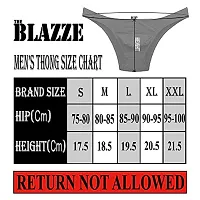 THE BLAZZE Men's Soft Low Rise G-String Underwear Sexy Mid Coverage Back Briefs (X-Large-(38""/95cm), Black)-thumb3