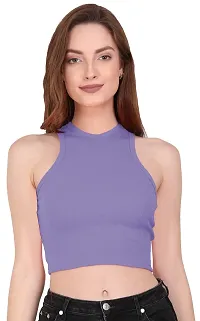 THE BLAZZE 1025 Women's Summer Basic Sexy Strappy Sleeveless Racerback Camisole Crop Top Top (X-Small, Color_02)-thumb3