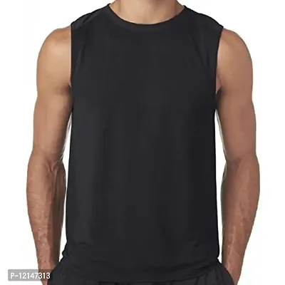 THE BLAZZE Mens Moisture-Wicking Muscle Tank Top Shirt (X-Large, Black)-thumb0