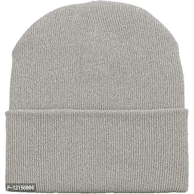 THE BLAZZE 2015 Unisex Winter Cap (Free Size, Grey)-thumb2