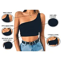 THE BLAZZE Women's Sleeveless Crop Tops Sexy Strappy Tees (XL, Maroon)-thumb3