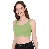 THE BLAZZE 1044 Crop Tops for Women (Small, Light Green)-thumb2