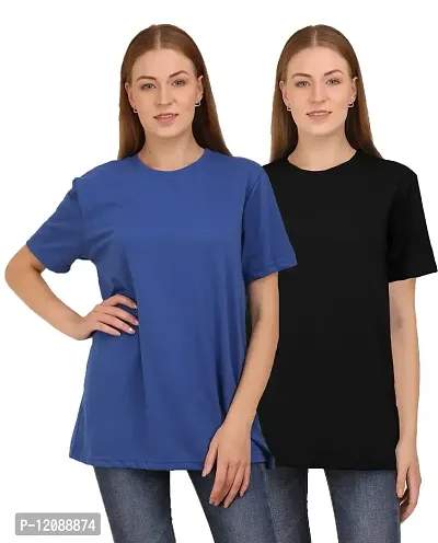 The BLAZZE 1582 Women's Oversize Casual Stylish Round Neck Cotton Half Sleeve Loose Realxed Fit Boyfriend Attractive Oversized T-Shirts for Women