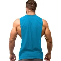 THE BLAZZE Men's Gym Tank Gym Stringer Gym Tank Stringer Bodybuilding Tank Tops Gym Vest Muscle Tee for Men (Small(36”/90cm - Chest), Turquoises Blue)-thumb1