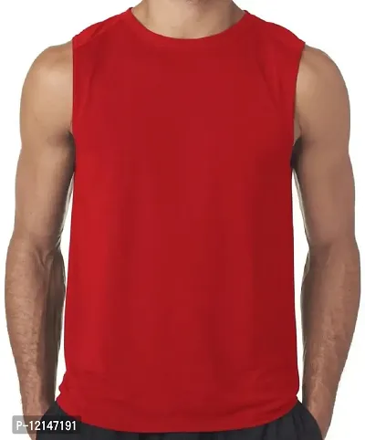 THE BLAZZE Mens Moisture-Wicking Muscle Tank Top Shirt (Small, RED)-thumb0