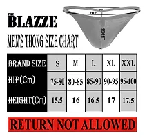 THE BLAZZE 0012 Men's G-String Thong Thongs Sexy Low Mid High Thongs Sexy Underwear Thongs for Men (Pack of 4) (M, Dark Assorted)-thumb3