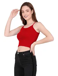 THE BLAZZE 1002 Women's Sleeveless Crop Tops Sexy Strappy Tees (X-Large(36?-38""), E - Red)-thumb4