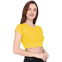 THE BLAZZE 1121 Crop Tops for Women (XL, Yellow)-thumb2