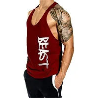 THE BLAZZE Men's Bodybuilding Gym Solid Color Tank Top Stringers-thumb1