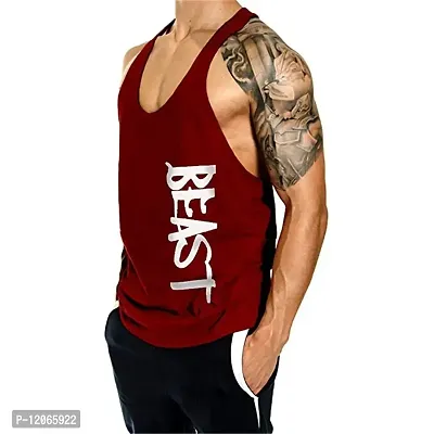 THE BLAZZE Men's Bodybuilding Gym Solid Color Tank Top Stringers-thumb2