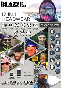 THE BLAZZE Outdoor Headscarves for ATV/UTV Riding, Seamless Bandanas Tube, High Elastic Headband with UV Resistance, Womens and Mens Headband Headwear Headwrap (Navy)-thumb3