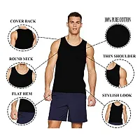 THE BLAZZE 0107 Men's Sleeveless T-Shirt Vest Tank Tops Muscle Tee Gym Bodybuilding Vests Fitness Workout Train Stringers (X-Large, Colour_2)-thumb2