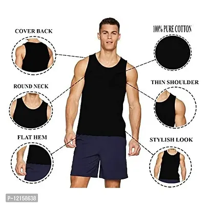 THE BLAZZE 0107 Men's Sleeveless T-Shirt Vest Tank Tops Muscle Tee Gym Bodybuilding Vests Fitness Workout Train Stringers (X-Large, Colour_2)-thumb3