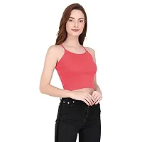 THE BLAZZE 1002 Women's Sleeveless Crop Tops Sexy Strappy Tees (XX-Large(38?-40""), T - Dark Rose)-thumb2