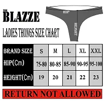 THE BLAZZE 1011 Women's Thong Low Rise Sexy Solid G-String Thong Bikini T-String Sexy Lingerie Panties Briefs(L,Combo_04)-thumb4