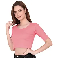 THE BLAZZE 1055 Women's Crop Top (Medium, Light Pink)-thumb3