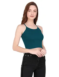 THE BLAZZE 1002 Women's Sleeveless Crop Tops Sexy Strappy Tees (Small(30""-32""), I - Royal Blue)-thumb3